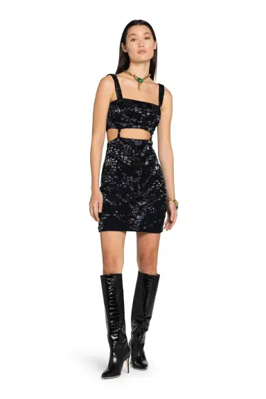 Roberto Cavalli Leopard Bead-Embellished Mini Dress | Thumbnail 2