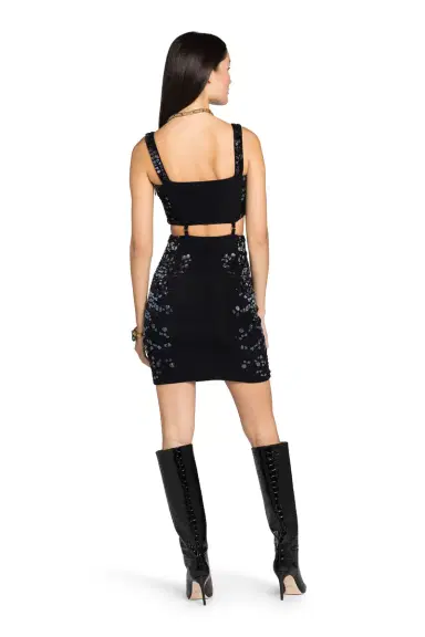 Roberto Cavalli Leopard Bead-Embellished Mini Dress | Thumbnail 3