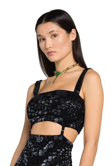Roberto Cavalli Leopard Bead-Embellished Mini Dress | Thumbnail 4