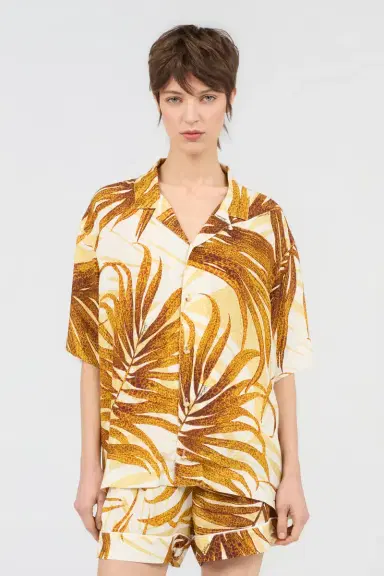 Roberto Cavalli Golden Palm Print Shirt | Thumbnail 2 Roberto Cavalli Golden Palm Print Shirt | Thumbnail 2
