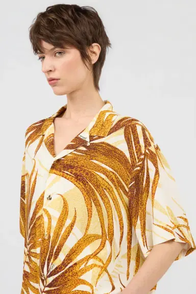 Roberto Cavalli Golden Palm Print Shirt | Thumbnail 4 Roberto Cavalli Golden Palm Print Shirt | Thumbnail 4