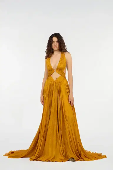 Roberto Cavalli Extra-Long Pure Silk Dress | Thumbnail 7