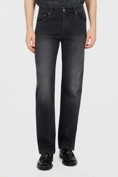 Roberto Cavalli Washed Black Straight Fit Jeans | Thumbnail 2 Roberto Cavalli Washed Black Straight Fit Jeans | Thumbnail 2
