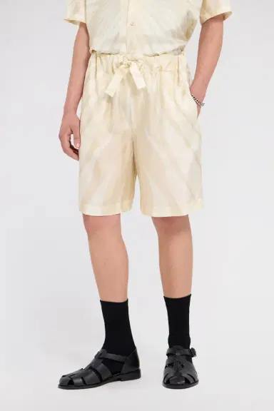Roberto Cavalli Ray Of Gold Print Silk Shorts | Thumbnail 2