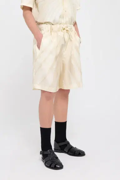 Roberto Cavalli Ray Of Gold Print Silk Shorts | Thumbnail 4