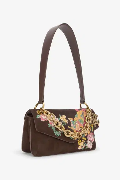 Roberto Cavalli Suede Bag With Naturalistic Pattern | Thumbnail 5 Roberto Cavalli Suede Bag With Naturalistic Pattern | Thumbnail 5
