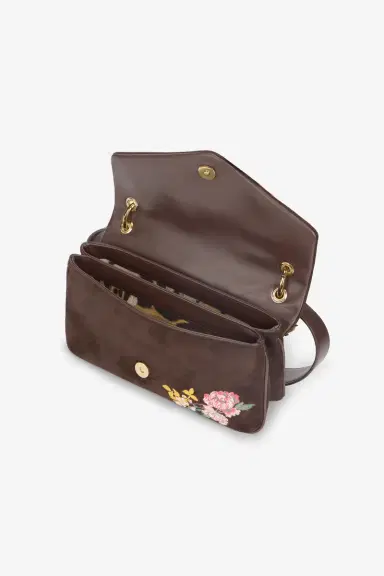 Roberto Cavalli Suede Bag With Naturalistic Pattern | Thumbnail 6 Roberto Cavalli Suede Bag With Naturalistic Pattern | Thumbnail 6