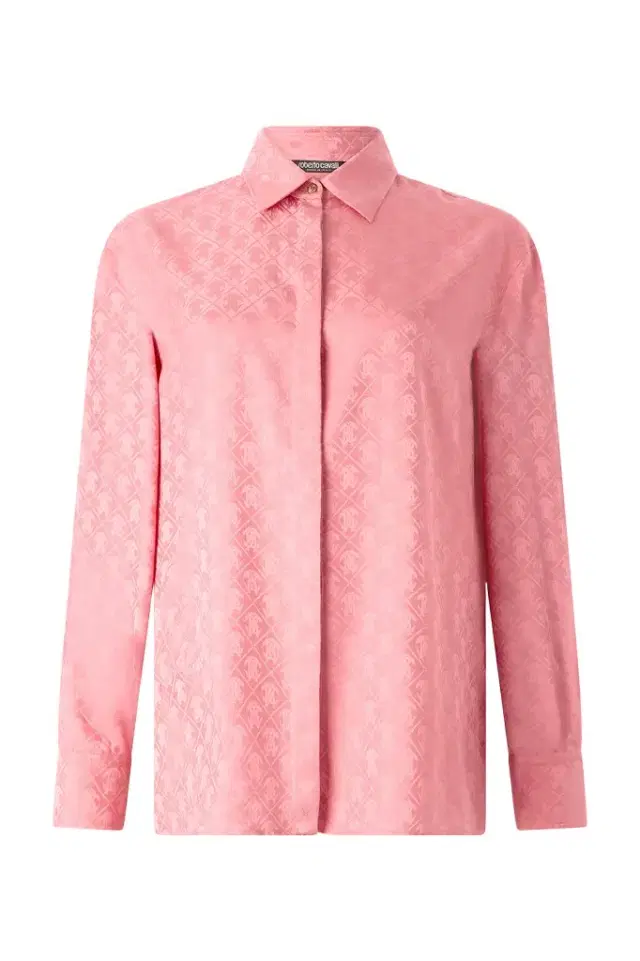 Roberto Cavalli Shirt-Blend Shirt With Mirror Snake Monogram Print