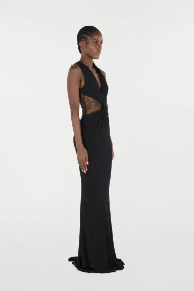 Roberto Cavalli Extra-Long Dress With Lace | Thumbnail 2
