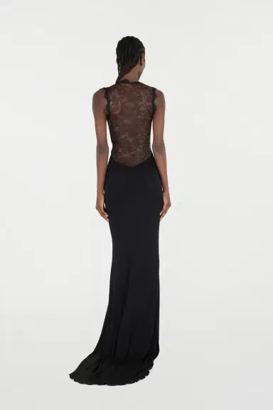 Roberto Cavalli Extra-Long Dress With Lace | Thumbnail 3