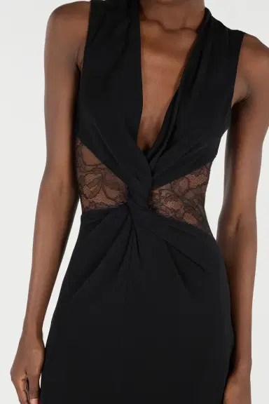 Roberto Cavalli Extra-Long Dress With Lace | Thumbnail 5