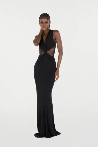 Roberto Cavalli Extra-Long Dress With Lace | Thumbnail 6