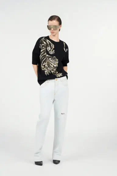 Roberto Cavalli Wool Sweater with Tiger Motif | Thumbnail 7 Roberto Cavalli Wool Sweater with Tiger Motif | Thumbnail 7