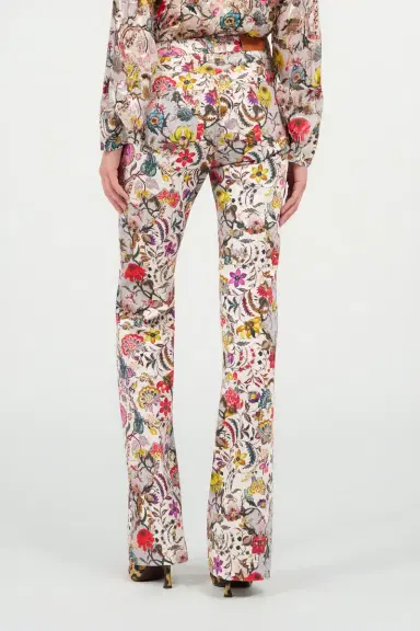 Roberto Cavalli Flared Pants with Florentine Flowers Print | Thumbnail 3