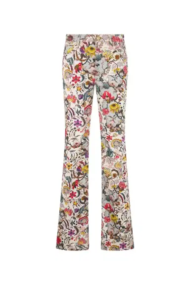 Roberto Cavalli Flared Pants with Florentine Flowers Print | Thumbnail 1