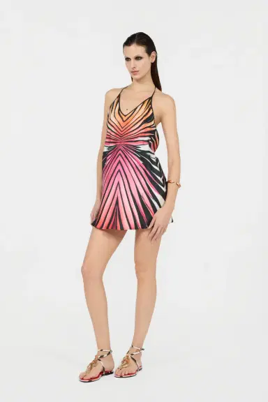 Roberto Cavalli Ray Of Paradise Print Silk Mini Dress | Thumbnail 6 Roberto Cavalli Ray Of Paradise Print Silk Mini Dress | Thumbnail 6