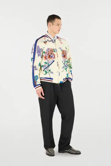 Roberto Cavalli Bomber Jacket With Dragon, Flowers And Butterflies | Thumbnail 2
