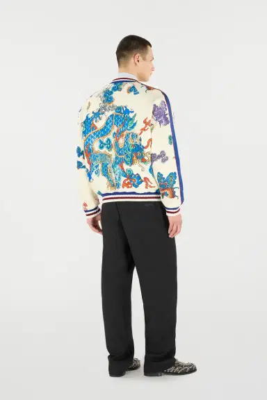 Roberto Cavalli Bomber Jacket With Dragon, Flowers And Butterflies | Thumbnail 3