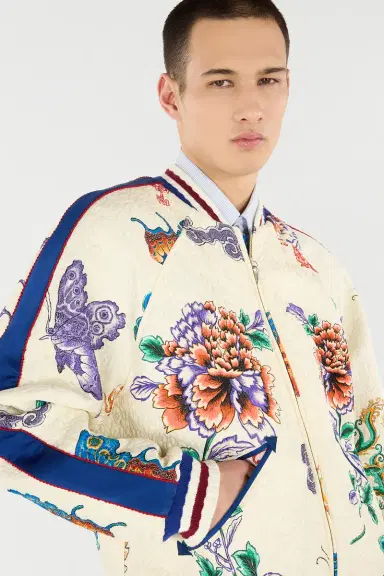Roberto Cavalli Bomber Jacket With Dragon, Flowers And Butterflies | Thumbnail 5
