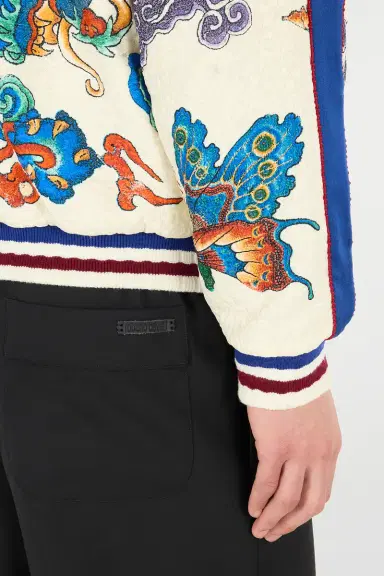 Roberto Cavalli Bomber Jacket With Dragon, Flowers And Butterflies | Thumbnail 6