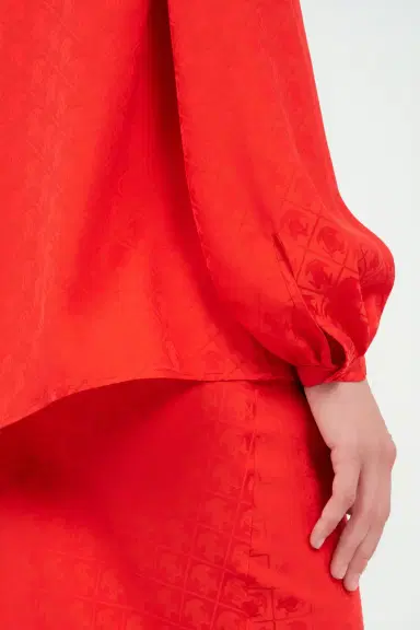 Roberto Cavalli Silk Blouse with RC Print | Thumbnail 6 Roberto Cavalli Silk Blouse with RC Print | Thumbnail 6