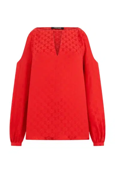 Roberto Cavalli Silk Blouse with RC Print | Thumbnail 1 Roberto Cavalli Silk Blouse with RC Print | Thumbnail 1