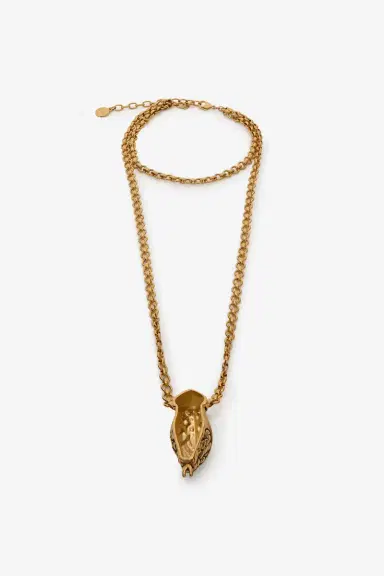Roberto Cavalli Antiqued Gold and Black Necklace with Snake Head | Thumbnail 3