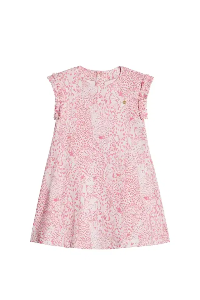 Roberto Cavalli Cotton Dress With Cheetahs And Cheetah Skin