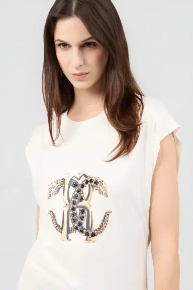 Roberto Cavalli Ivory T-Shirt | Thumbnail 4 Roberto Cavalli Ivory T-Shirt | Thumbnail 4