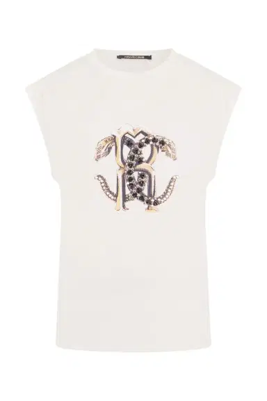 Roberto Cavalli Ivory T-Shirt | Thumbnail 1 Roberto Cavalli Ivory T-Shirt | Thumbnail 1