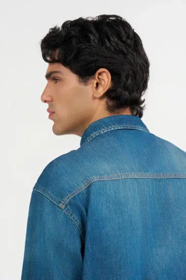 Roberto Cavalli Denim Shirt with Tiger Embroidery | Thumbnail 6