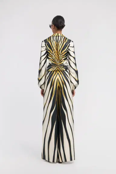 Roberto Cavalli Ray Of Gold Print Silk Jumpsuit | Thumbnail 3