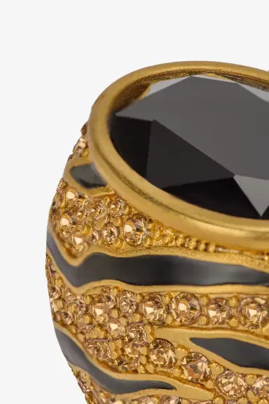 Roberto Cavalli Cocktail Ring With Crystals And Tiger Skin Pattern | Thumbnail 4 Roberto Cavalli Cocktail Ring With Crystals And Tiger Skin Pattern | Thumbnail 4