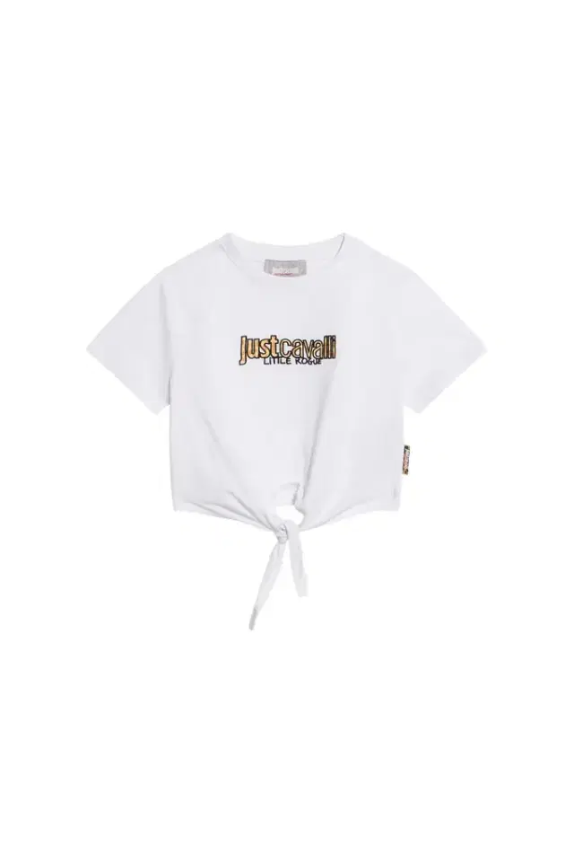 White Crop T-Shirt with Logo