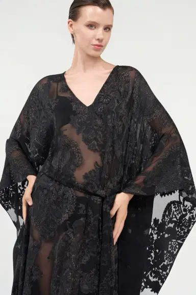 Roberto Cavalli Sheer Silk Kaftan in Ornamental | Thumbnail 5 Roberto Cavalli Sheer Silk Kaftan in Ornamental | Thumbnail 5