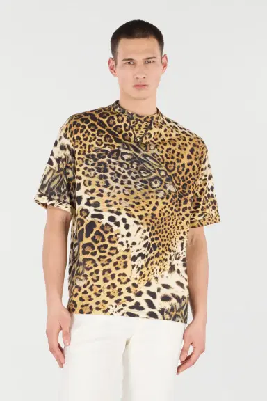 Roberto Cavalli Cotton T-Shirt With Leopard Print | Thumbnail 2