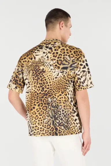 Roberto Cavalli Cotton T-Shirt With Leopard Print | Thumbnail 3
