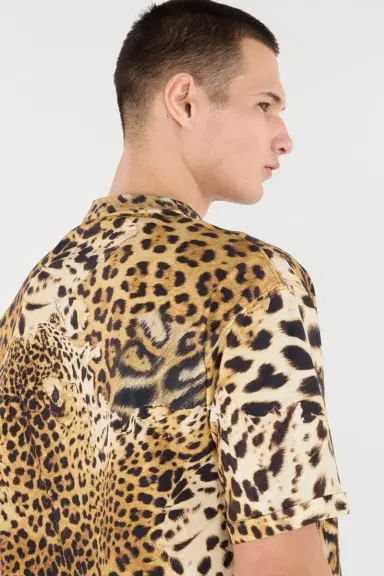 Roberto Cavalli Cotton T-Shirt With Leopard Print | Thumbnail 5