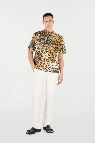Roberto Cavalli Cotton T-Shirt With Leopard Print | Thumbnail 7