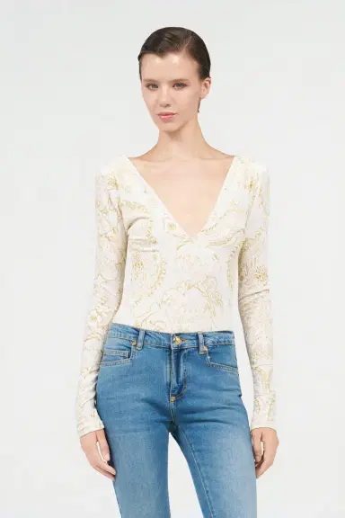 Roberto Cavalli Ornamental White Print Top | Thumbnail 2 Roberto Cavalli Ornamental White Print Top | Thumbnail 2