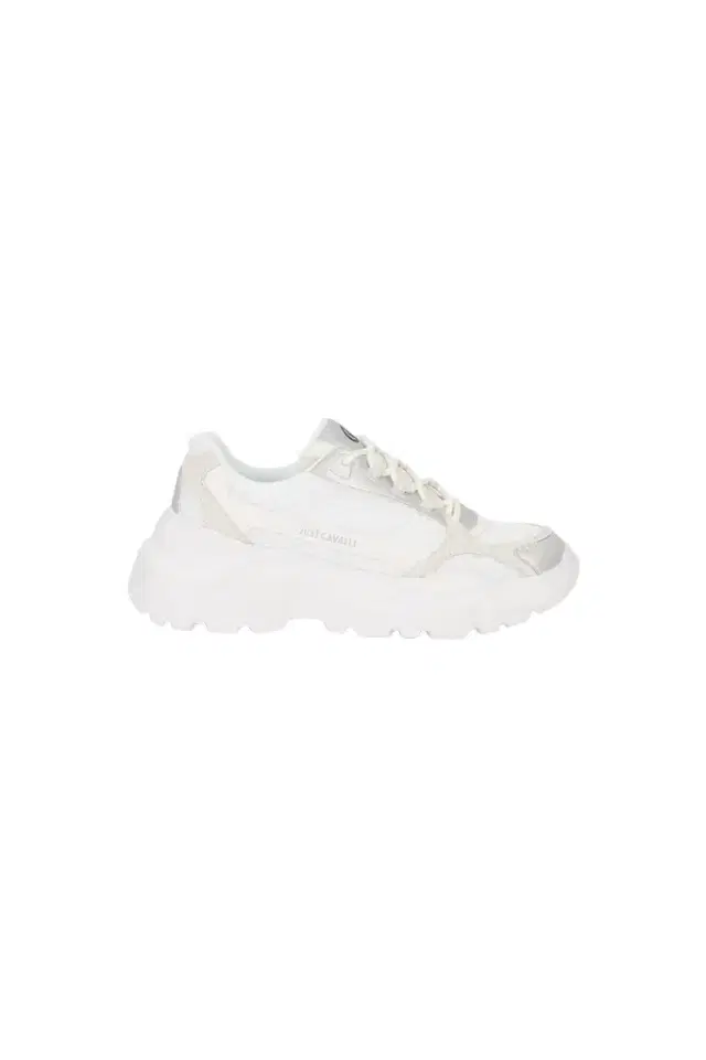 Roberto Cavalli White Chunky Sneakers With Leather Inserts