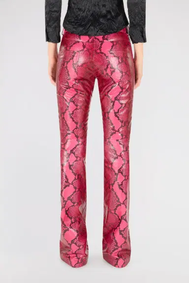 Roberto Cavalli Shiny Python-Print Pants | Thumbnail 3