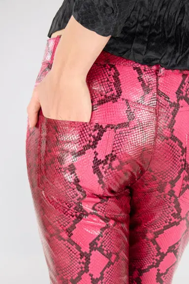 Roberto Cavalli Shiny Python-Print Pants | Thumbnail 5