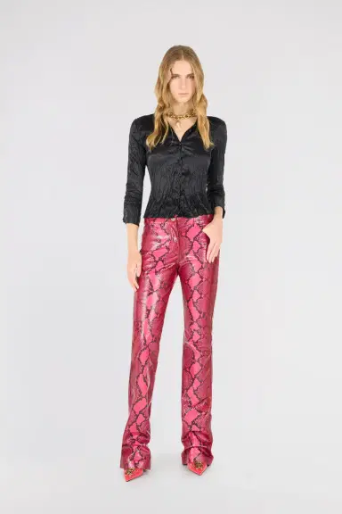 Roberto Cavalli Shiny Python-Print Pants | Thumbnail 7