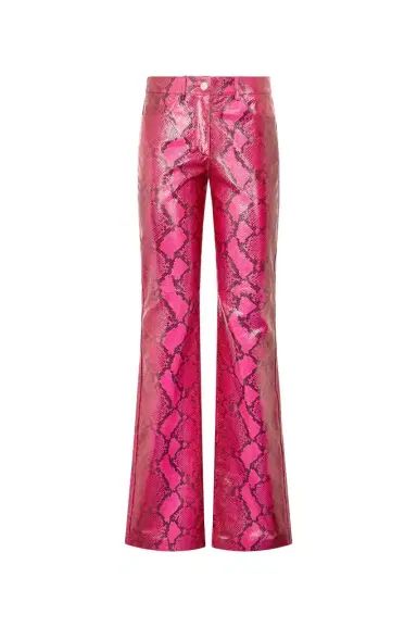 Roberto Cavalli Shiny Python-Print Pants | Thumbnail 1