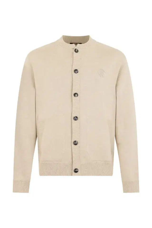 Roberto Cavalli Beige Cardigan With Embroidered Monogram RC