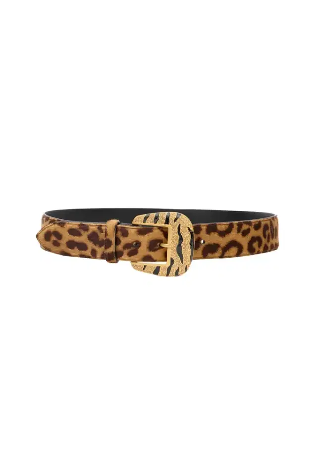 Roberto Cavalli Leopard Belt With Bejeweled Buckle