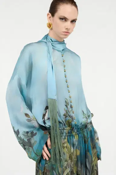 Roberto Cavalli Silk Dress With Eden Print | Thumbnail 4 Roberto Cavalli Silk Dress With Eden Print | Thumbnail 4