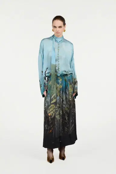 Roberto Cavalli Silk Dress With Eden Print | Thumbnail 6 Roberto Cavalli Silk Dress With Eden Print | Thumbnail 6