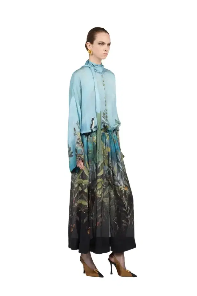 Roberto Cavalli Silk Dress With Eden Print